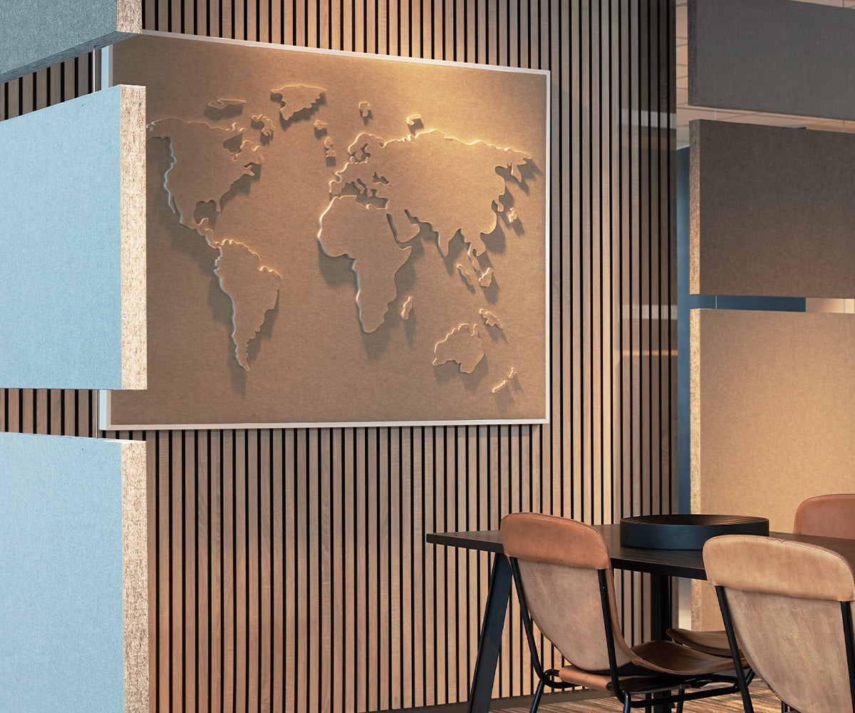 Ljuddämpande Tavla Världskarta | Tell-Us EcoSUND®