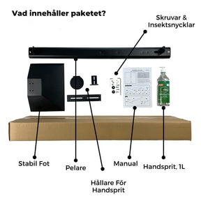 Hygienställ Svart Med Fotpedal + 1 Liter Handsprit