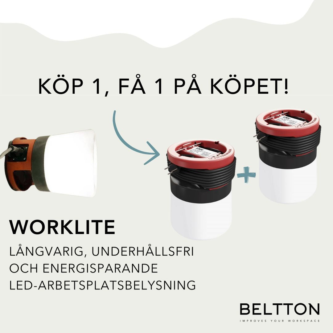 LED 230V 25W 3990lm | Svensk kontakt / 5m Sladd - WorkLite