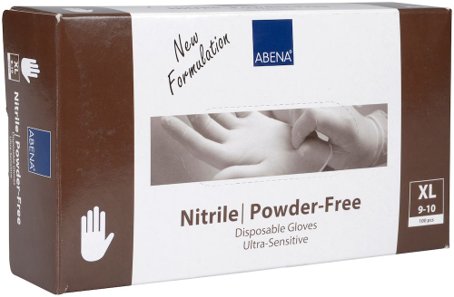 Nitrilhandskar Puderfria Svart 100-pack Virusskydd - Abena